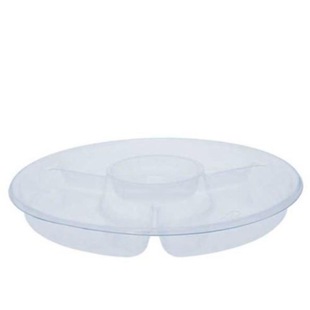 12 in Clear Round 5 Compartment Deep Tray