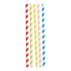STRAW SUPER JUMBO PAPER ASSORTED COLOR 8"