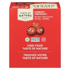 Organic Cranberry Fruit and Nut Snack Bar, 40 Gram