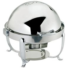 Octave Stainless Steel Round Chafer with Roll Top Cover, 7 Quart Capacity