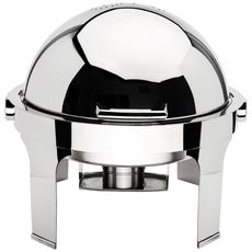 Harmony Stainless Steel Round Chafer with Roll Top Cover, 7 Quart Capacity