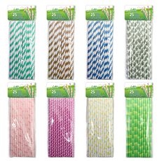 Assorted Colours 4 Layers Eco-Friendly Paper Straw, 25 count