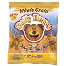 Belly Bears 51 Percent Whole Grain Honey Graham Crackers, 1 Ounce