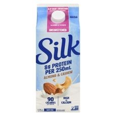 SILK Protein Almond and Cashew Beverage ORIGINAL UNSWEETENED 1.75L