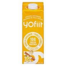 High protein vanilla cinnamon chickpea beverage