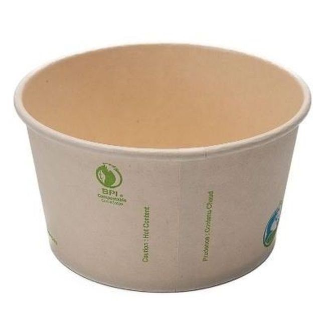 Kraft Paper PLA Lined Compostable Bamboo Fibre Soup Cup