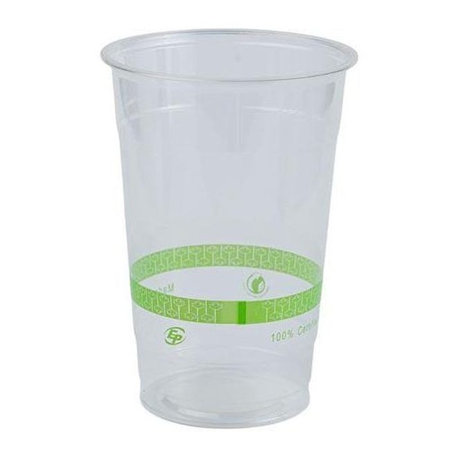 Clear PLA Maple Stripe 96 mm Compostable Cold Cup