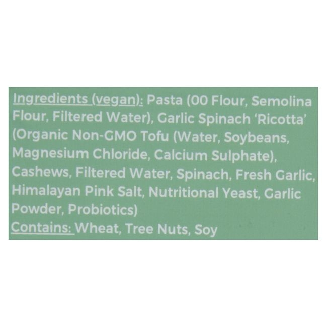 Plant Based Garlic Spinach Ravioli Ricotta Pasta