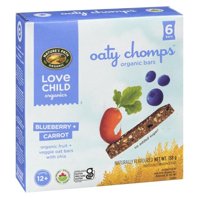 Oaty Chomps Organic Blueberry Carrot Snack Bar