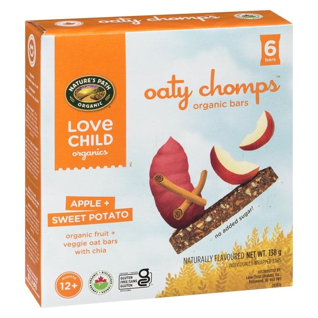 Oaty Chomps Organic Apple Sweet Potato Snack Bar