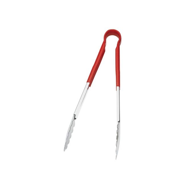 Stainless Steel PVC Coating One-Piece Red Coloured Handle Tongs