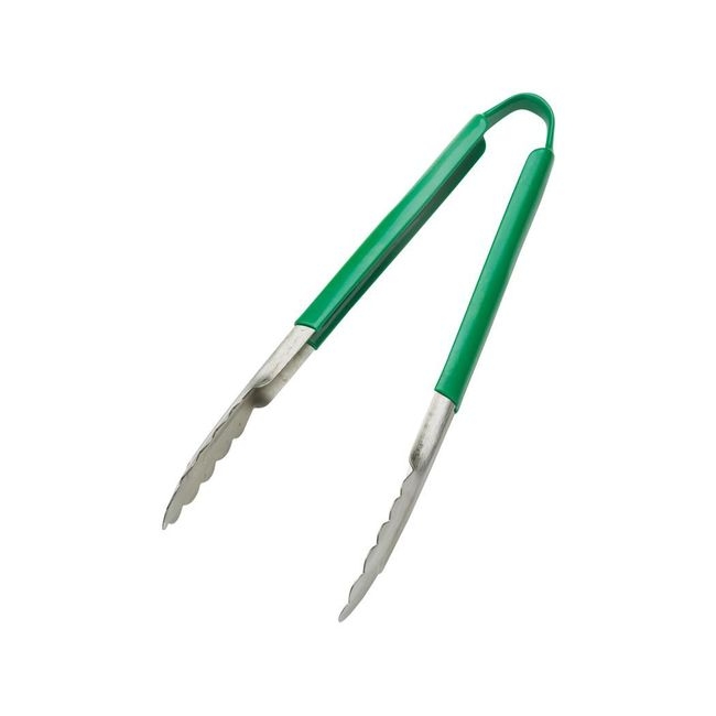 Stainless Steel PVC Coating One-Piece Green Coloured Handle Tongs