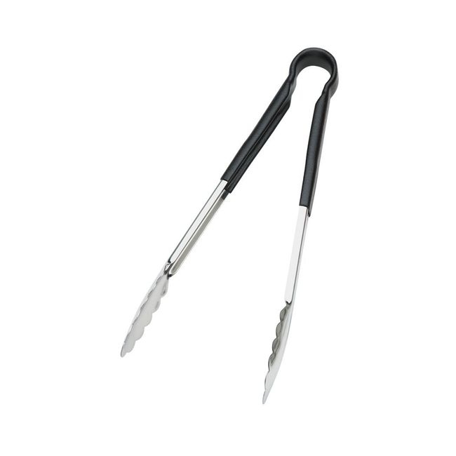 Stainless Steel PVC Coating One-Piece Black Coloured Handle Tongs