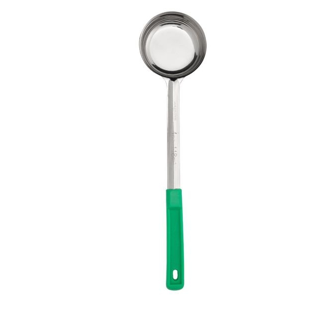 Stainless Steel One Piece Portioner with Green Handle