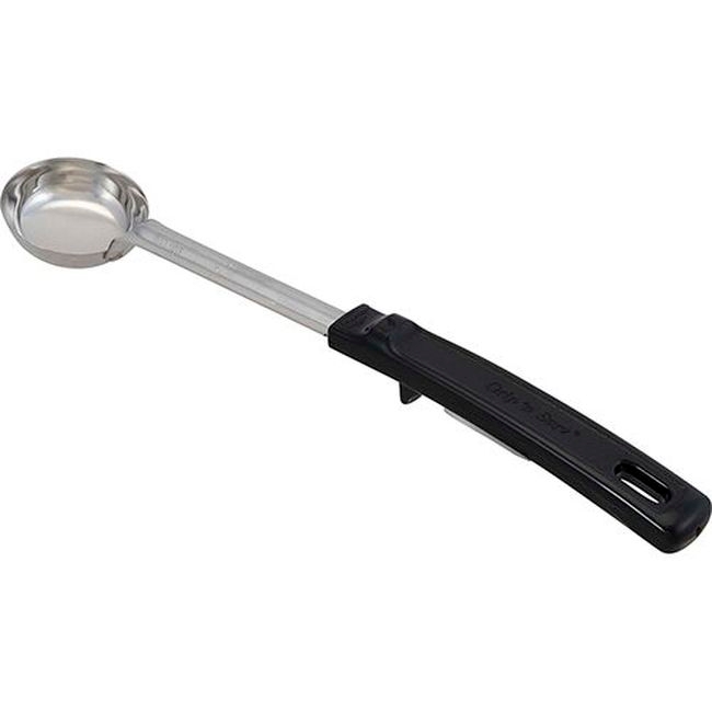 61147 Stainless Steel Solid Round Spoodle with Black Grip N Serv Handle, 1 oz Capacity