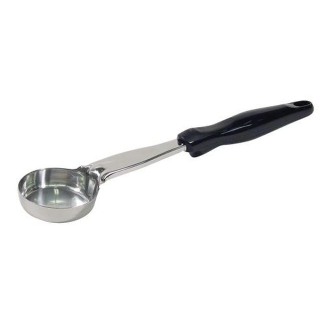 6433220 Heavy Duty Stainless Steel Antimicrobial One Piece Solid Round Spoodle with Black Nylon Handle, 2 oz Capacity