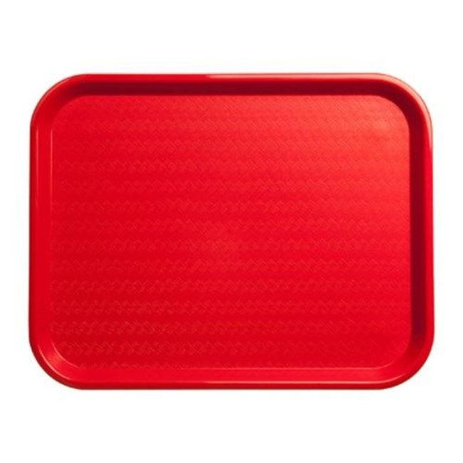 CT141805 Café Polypropylene Red Fast Food Cafeteria Tray, 18 X 14 in