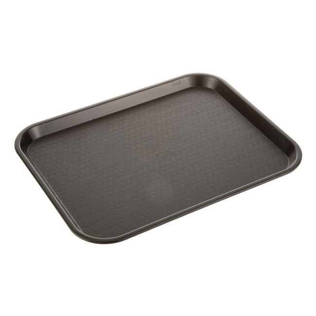 CT141803 Café Polypropylene Black Fast Food Cafeteria Tray, 18 X 14 in