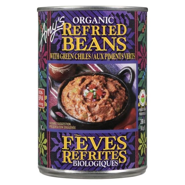 Organic Vegetarian Refried Beans with Green Chiles