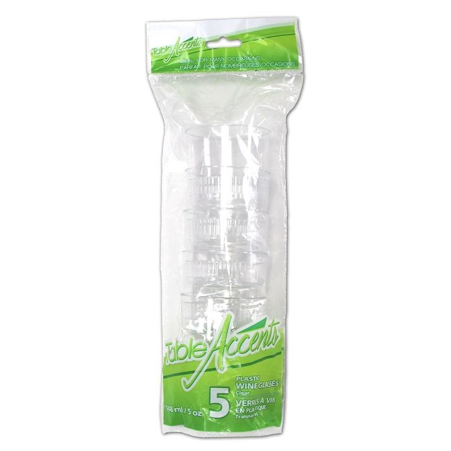 5 oz Clear Plastic Wine Glasses
