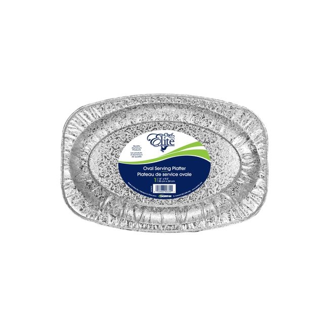 Oval Aluminum Platter with Design