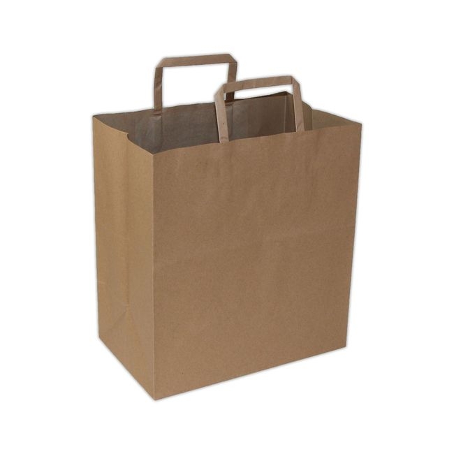 Kraft Paper Shopping Bag with Flat Handle