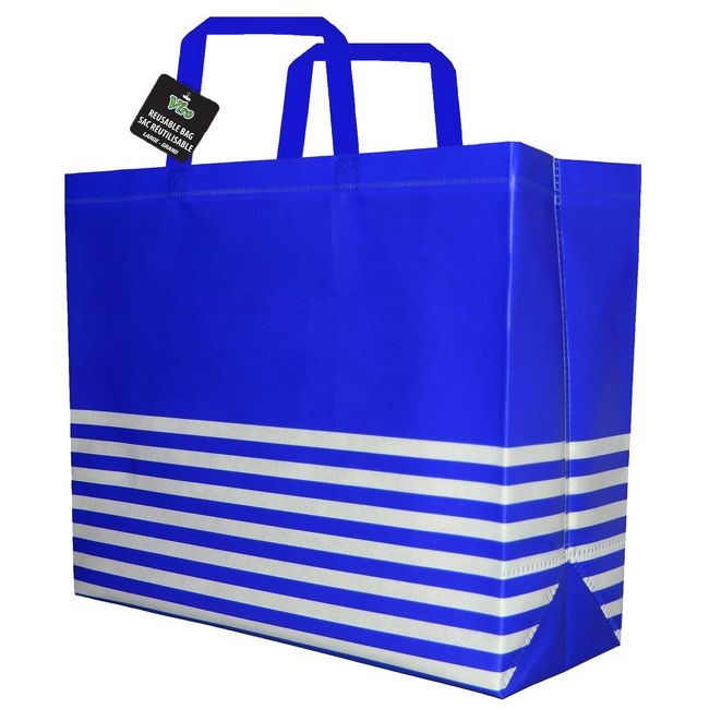 Blue and White Reusable Bag