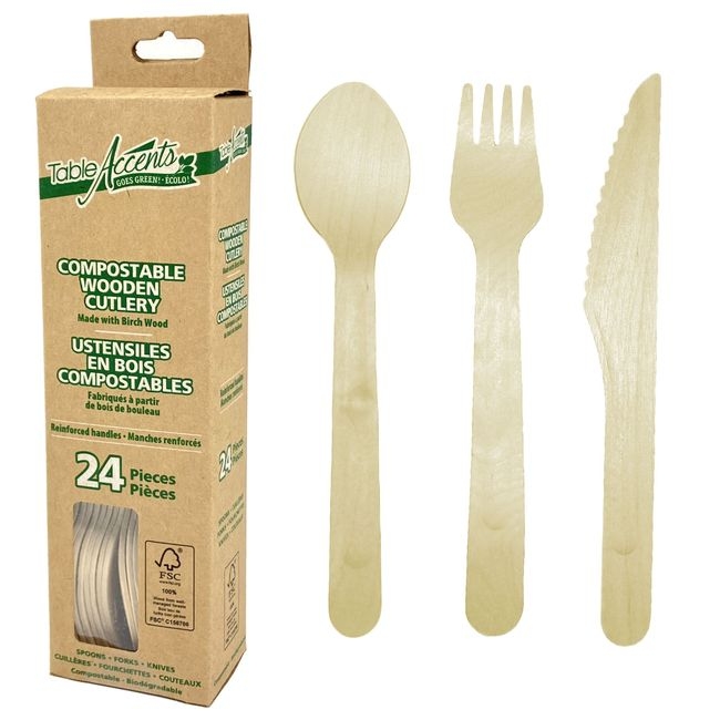 Assorted Birch Wood Reinforced Handle Cutlery