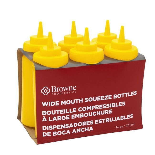 Polyethylene Yellow 12 oz Squeeze Dispenser Set