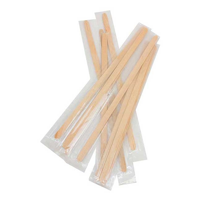 Paper Wrapped Wooden Coffee Stirrer