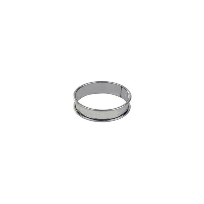 Stainless Steel Deep Tart Ring with Rolled Edges