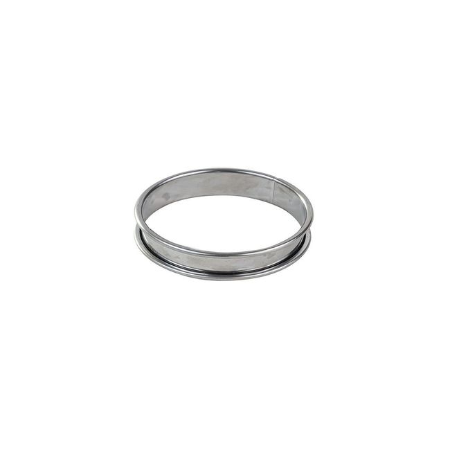 Stainless Steel Deep Tart Ring with Rolled Edges