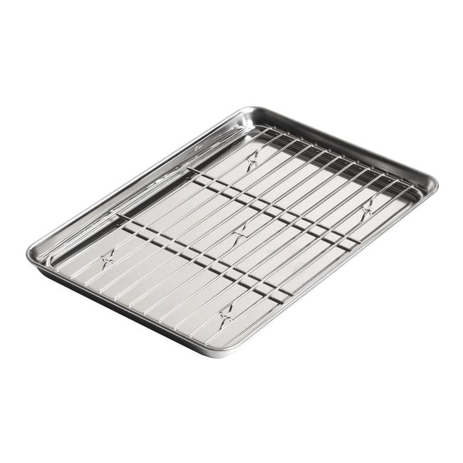 18/8 Stainless Steel Japanese Tray with Grid