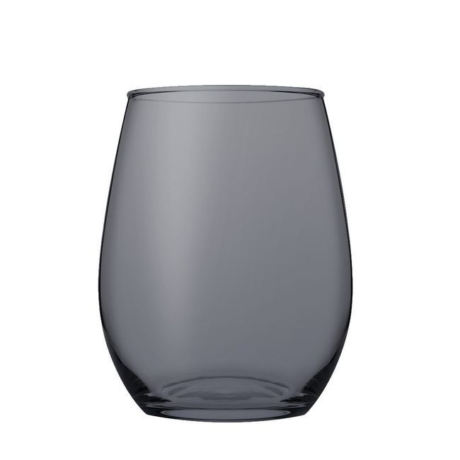 Amber Gray Stemless Red Wine Glass