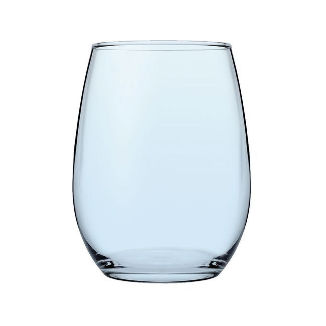 Amber Turquoise Stemless Red Wine Glass