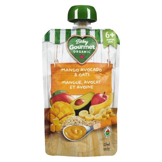 Organic Ripe Mango Avocado and Oats Puree