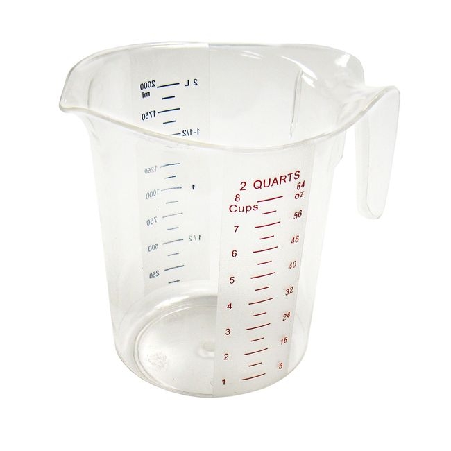 PMCP-200 Clear Polycarbonate Measuring Cup with Color Graduations