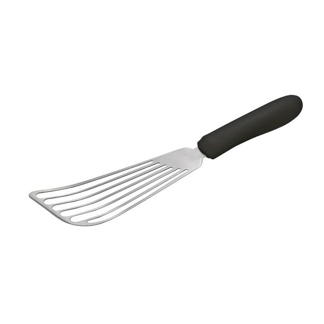 TKP-60 Stainless Steel Blade Fish Spatula with Black Polypropylene Handle