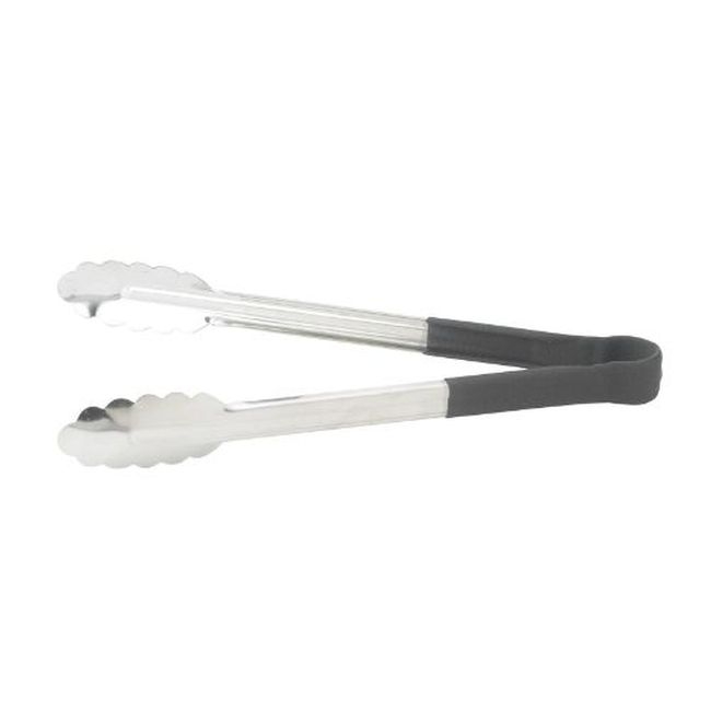 UTPH-9K Stainless Steel Heat Resistant Utility Tong with Black Polypropylene Handle
