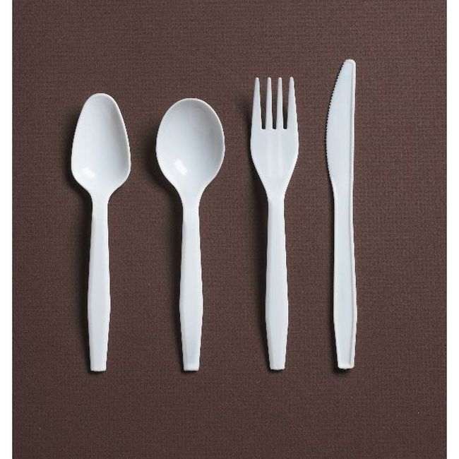 Heavy Polypropylene White Ruby Medium Fork
