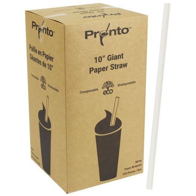 White Wrapped Giant Paper Straw