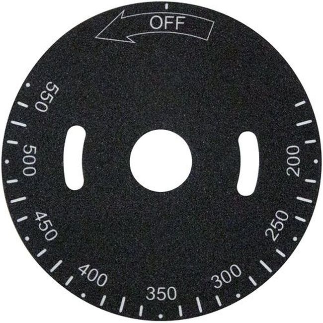 HOB00-498037-0000A Black Aluminum 200-550°F Temperature Dial Plate