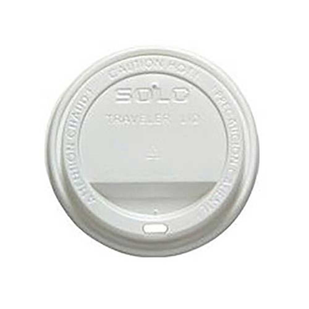 Traveler White Dome Lid with Sip Hole for 12-24 oz Cup