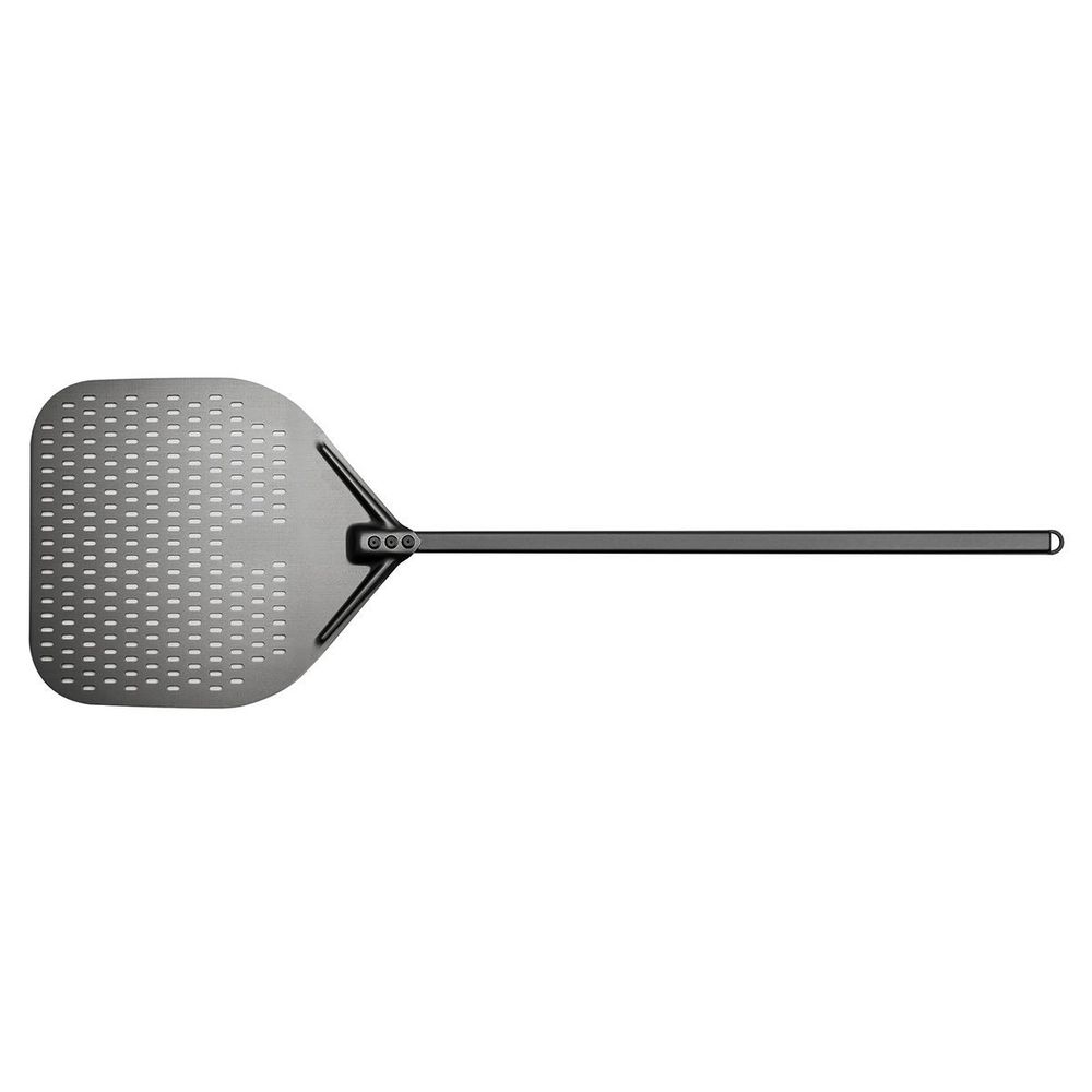 Black Premium Hard Anodized Aluminum Perforated Peel with 18 x 16 in Blade