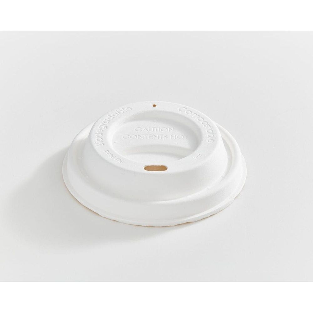 Compostable Fibre Dome Sip Top Lid for 8 oz Paper Cup