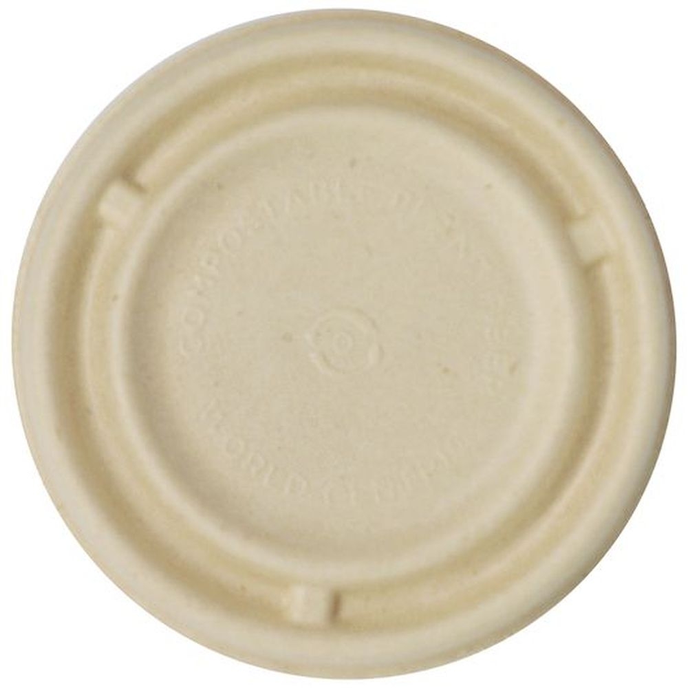 Unbleached Plant Fiber Lid for 4 Ounce Souffle Cup