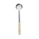 Stainless Steel One-Piece Perforated Portioner with Beige Handle