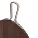 Acacia Wood Round Serving Board with Stainless Steel Handle