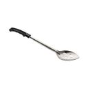 Conventional Stainless Steel Slotted Serving Spoon with Black Plastic Handle