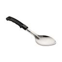 Conventional Stainless Steel Solid Serving Spoon with Black Plastic Handle